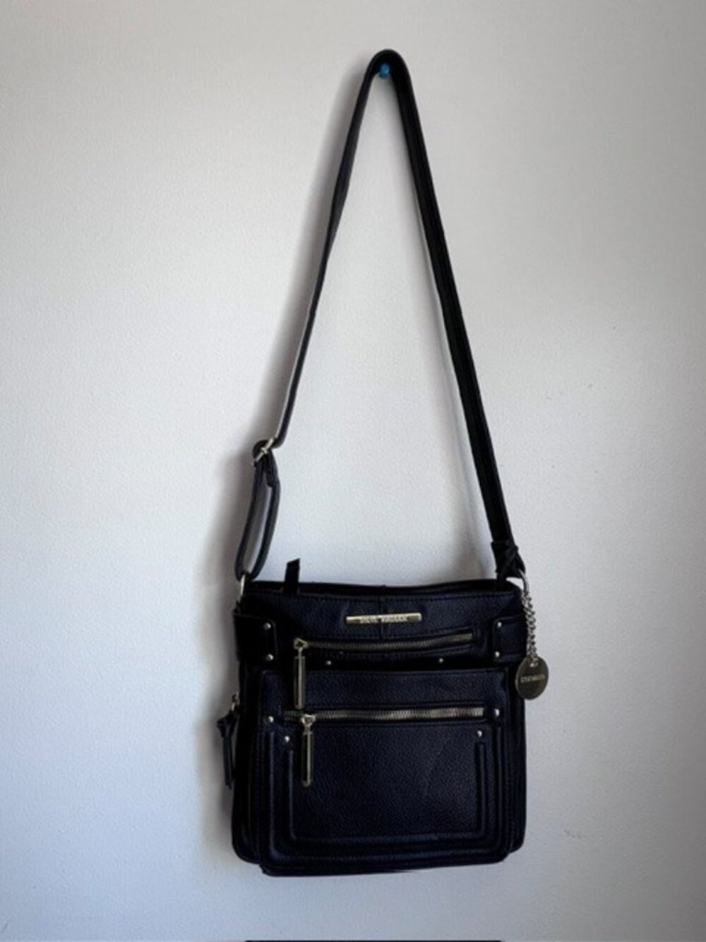 Steve Madden Black Vegan Leather Crossbody Bag